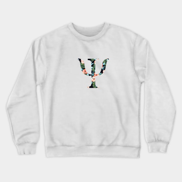 Psi Floral Greek Letter Crewneck Sweatshirt by AdventureFinder